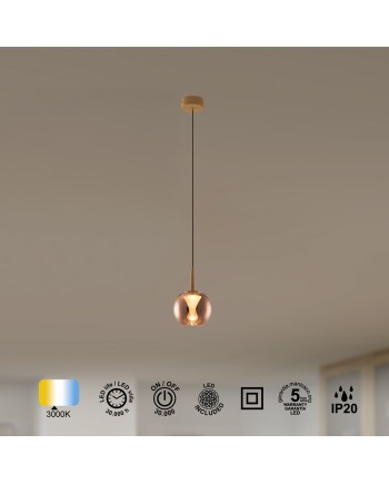 ANDRÓMEDA * COLGANTE 1L - BASE ORO - CRISTAL COPPER 8938